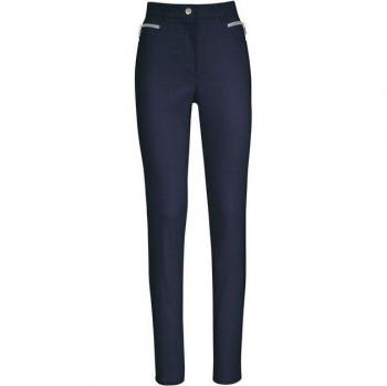 Stehmann Jerseyhose Damen Lang – Innenbeinlänge ca. 72 cm, Blau (Marine), 72 % Viskose, 25 % Polyamid, 3 % Elasthan