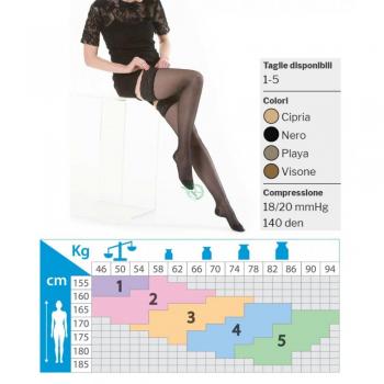 Calze autoreggenti Kamila Up 140 con maglia doppia rete, colore visone, taglia 4