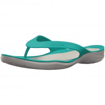 Tongs Crocs Swiftwater Flip Femme, Couleur Tropical Teal/Pearl White