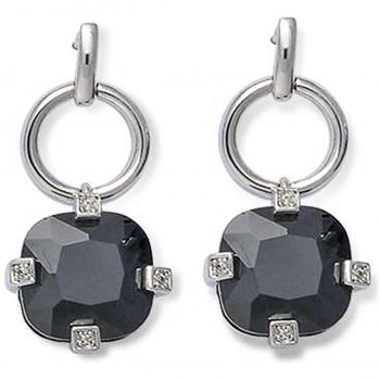 Elegant Ruth Black Silver Earrings