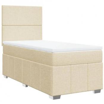VidaXL Boxspringbett mit Matratze 90x190 cm Creme