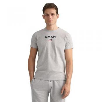 T‑shirt Gris GANT – Manches Courtes, 95 % Coton