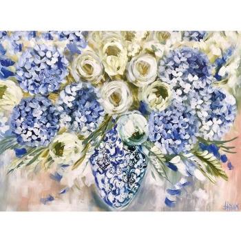 Amanda Brooks A New Day Artwork 40cm Blue/White