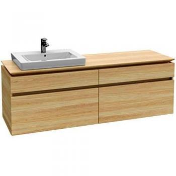B137L6E1 Legato Lavabo à Gauche – Meuble avec éclairage LED, finition Chêne Santana