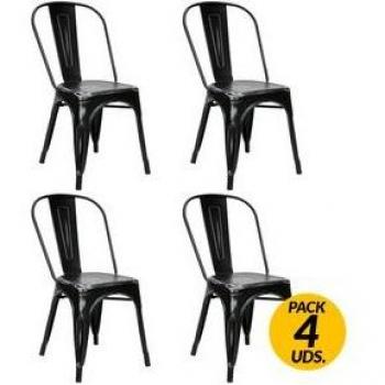 Pack de 4 sillas Tolix negro