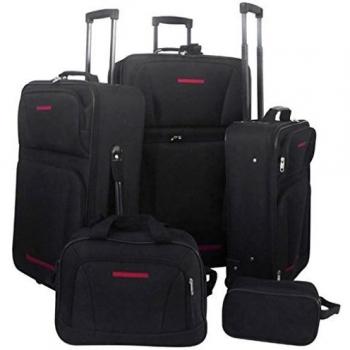 VidaXL 5 Piece Luggage Set Black
