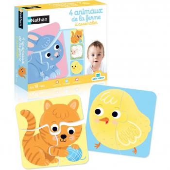 Ensemble Ludique : 4 Animaux de la Ferme à Monter – Nathan