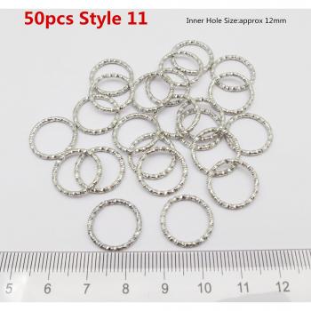 Cuentas para Puños – Trenza 10-12mm, 50 unidades doradas/plateadas