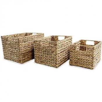 Sonata Storage Baskets for Storage, 3 Pieces, Water Hyacinth