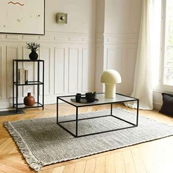 Tapis en laine tressée rectangulaire 200 x 300 cm gris