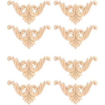 Apliques de Madera Tallada Para Puertas y Muebles – 8 Unidades