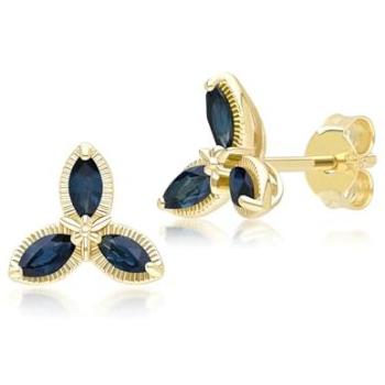 Radiant Bloom Sapphire Marquise Earrings in 9ct Gold