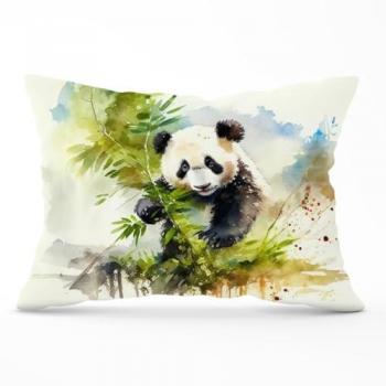Panda Bamboo Watercolour Cushion