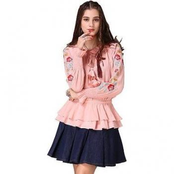 Yuzi.may Women's Boho Style Cotton Linen Shirt