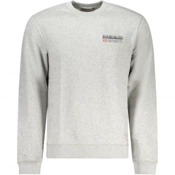 Napapijri Large-Size Gray Cotton Hoodie