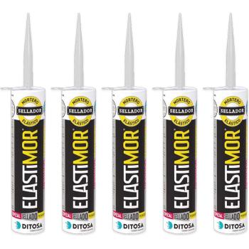 Mortero Sellador Elastimor 310 ml ×5 – DITOSA, Impermeable y Resistente