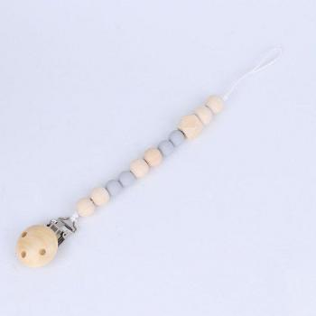 Clip de tétine en bois et silicone