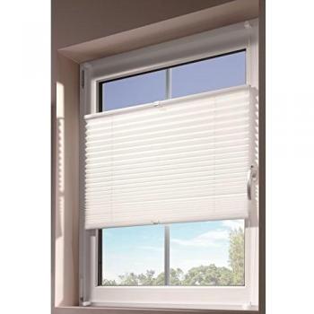 Plissee Sichtschutz Weiß 120 cm x 130 cm