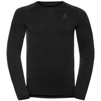 Camiseta Térmica Odlo Hombre BL Top Crew Neck L/S Performance Warm EC Negra