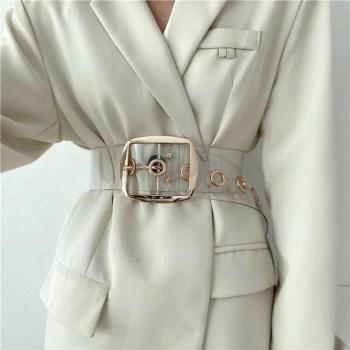 Hebilla Pin Cinturón Transparente Talla Grande para Mujer