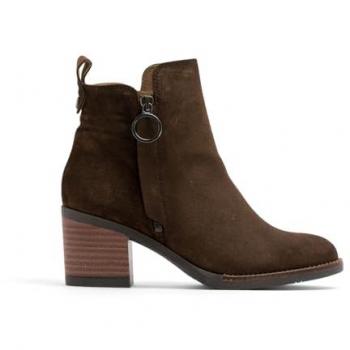 BOTINES DE PIEL MOKA CON CREMALLERA JUNO