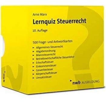 Lernquiz Steuerrecht: 500 Lernkarten mit Fragen und Antworten.