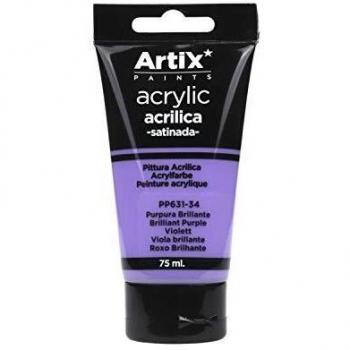 Pinturas Acrílicas Artix para Manualidades y Uso Profesional, Colores Satinados Metalizados y Neón, 75ML
