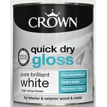Crown 5022131 Quick Dry Gloss 750ml Pure Brilliant White