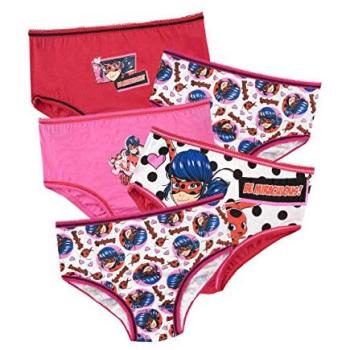 Ladybug Miraculous 5-Pack Underwear for Girls – Size 6-7, Red