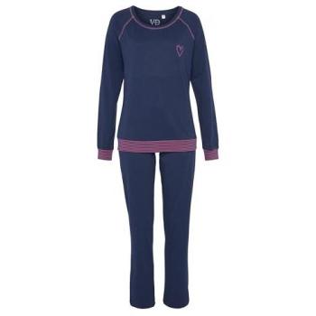 VIVANCE DREAMS Schlafanzug für Damen, jeansblau meliert, Gr. 56/58