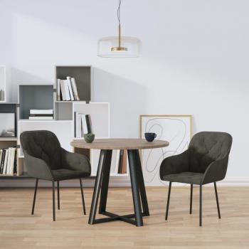 Sillas de comedor con tapicería de terciopelo, gris oscuro, para 2 personas