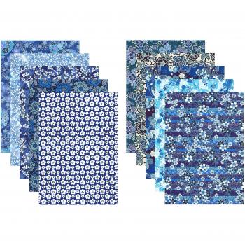 B4 Size Indigo Washi Pattern Bundle (25.7 × 36.4 cm)