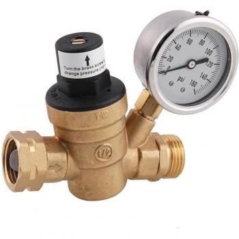 M11-0660R Brass Adjustable Water Pressure Valve with Gauge