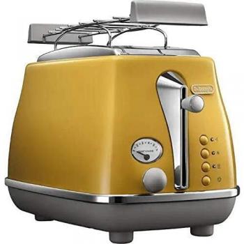 Delonghi Icona Capitals Tostapane 2 Fette 900 W – Scaldapasta Incluso (Giallo)
