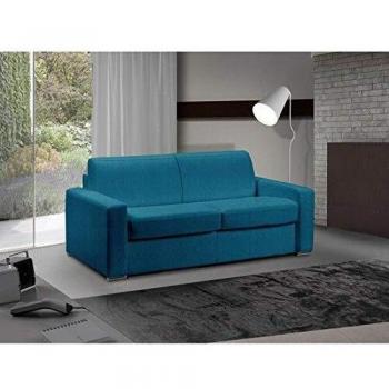 Canapé lit 3-4 places Master convertible express 160 cm tweed cross turquoise matelas 18 cm inclus