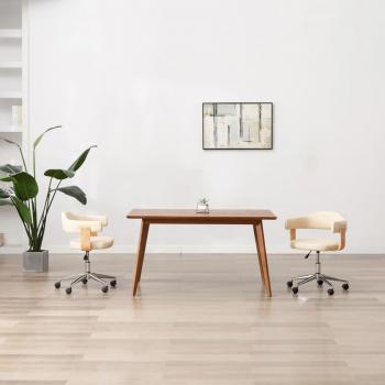 Sièges Pivotants 2 pièces – Design Crème Similicuir