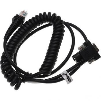 Câble spiralé RJ45 m. vers RS232 m. – Noir – Utilisation avec lecteur Datalogic