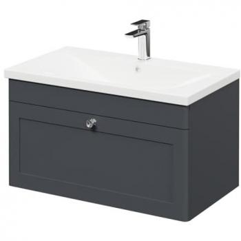 Domestic Danbury Satin Anthracite Vanity Unit (800mm) with Basin and Drawer