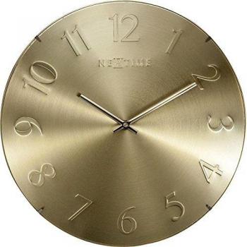 NeXtime Moderne Kuppel Wanduhren, Metall und Kunststoff, Goldfarben, 0 cm