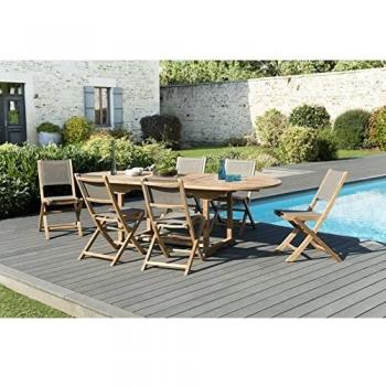Table Ovale Extensible et Chaises en Teck
