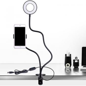 Dimmable USB Ring Light with Phone Holder for Selfies
