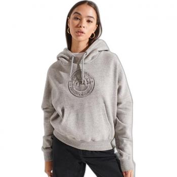 Superdry Hoodie Expedition Graphic Crop Grey Slub Grindle XS