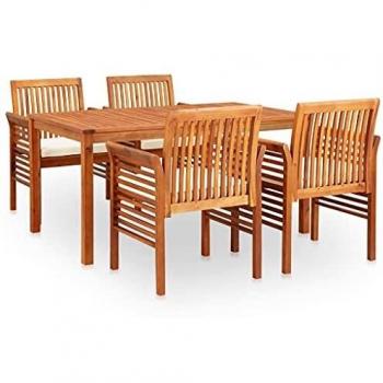 Set da Giardino 5 pz con Cuscini in Legno di Acacia