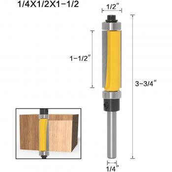 Wood Carving Double Bearing Router Bit 1/4