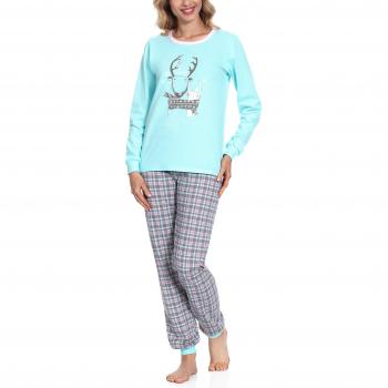 Merry Style Pyjama Ensemble T-Shirt Tee et Pantalon Pantacourt Femme 867 (Turquoise, L)