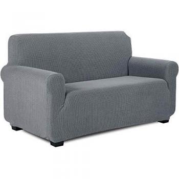 Housse de canapé extensible gris clair 2 places