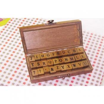 30pcs Vintage Wooden Rubber Stamps for Crafting