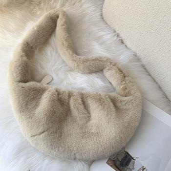 Plush Faux Fur Handbag for Women