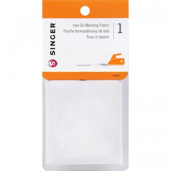Singer Iron-On Mending Fabric, 7x16 inches, White