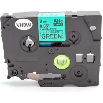 Cassetta Cartuccia Nastro 9mm Nero su Verde per Stampante Etichette Brother Pt9700pc